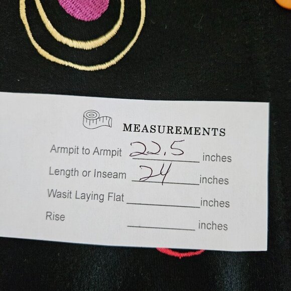 Onque Casuals Size XL Black Jacket Colorful Embroidery Knit Blazer Artsy Boho - Picture 8 of 10